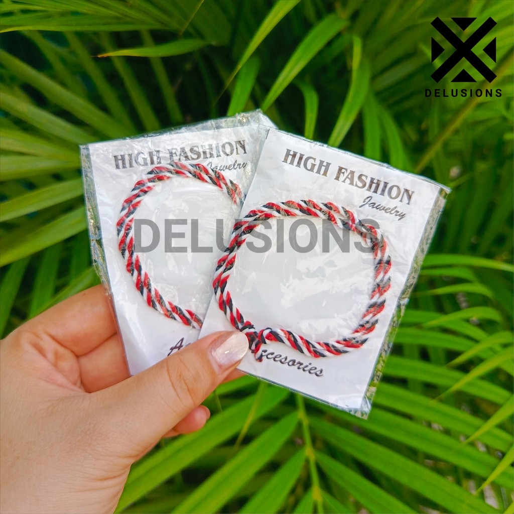 Gelang Tridatu Bali Pria Wanita Tali Polos Merah Putih Hitam Kasual Fashion Aksesoris Kekinian