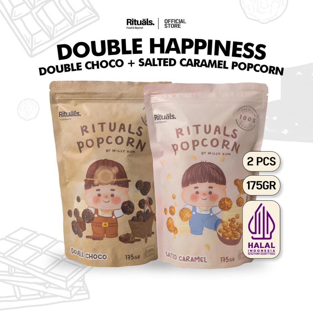 

Rituals Food [Double Happiness] 1 Salted Caramel Popcorn + 1 Double Choco Popcorn