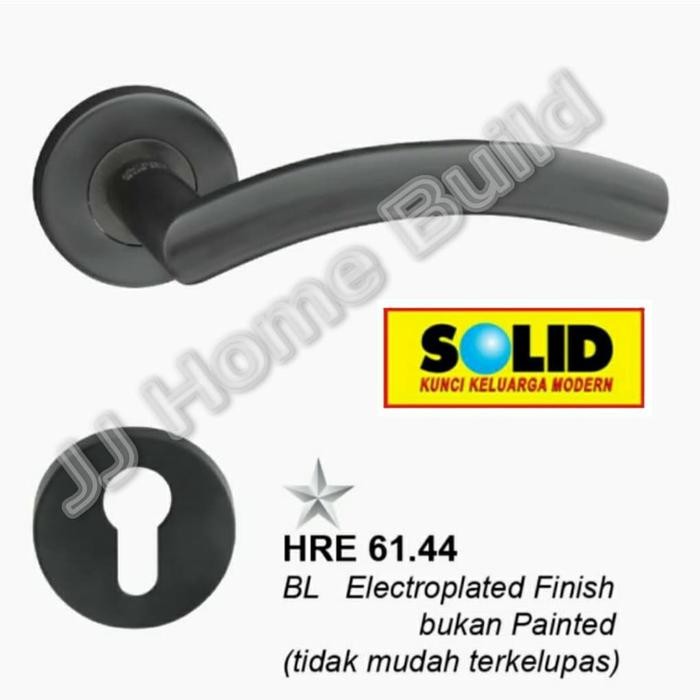 HRE 61.44 SOLID BL / Handle Solid Hitam / Handel Pintu Solid Hitam