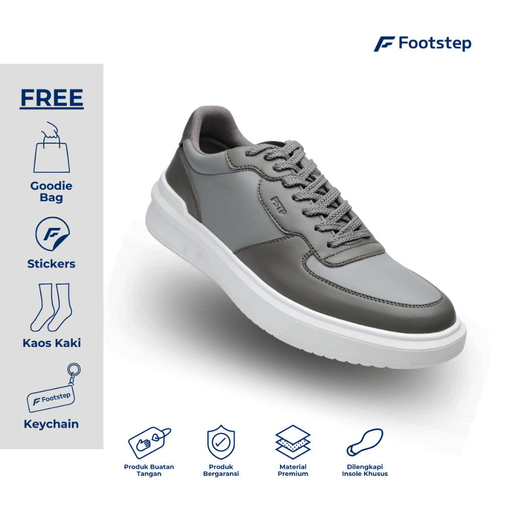 Footstep Footwear Sepatu Pria Sneakers Alpen Grey White Original Shoes