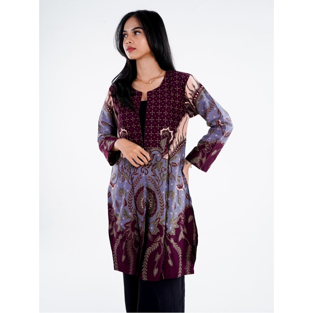 MARGARIA BATIK - Atasan Batik Wanita - Outer Batik Wanita Lengan Panjang - Wastra Series - Outer Bia