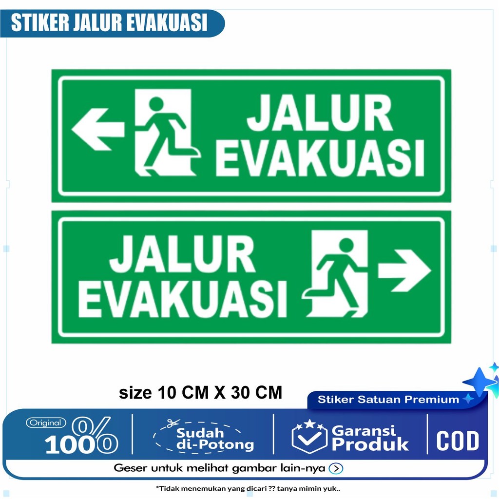 

Stiker Evakuasi / Stiker Evakuasi / Sticker Evakuasi / Sticker Jalur Evakuasi / Sign Sticker Rambu Evakuasi / Jalur Evakuasi / Evakuasi Jalur Evakuasi / Stiker Jalur Evakuasi / Stiker Arah Evakuasi / Stiker Titik Kumpul / Stiker K3 / Stiker Safety