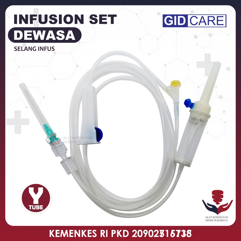 Infusion Set Adult With Y Connector Selang Infus Set Dewasa GID Care