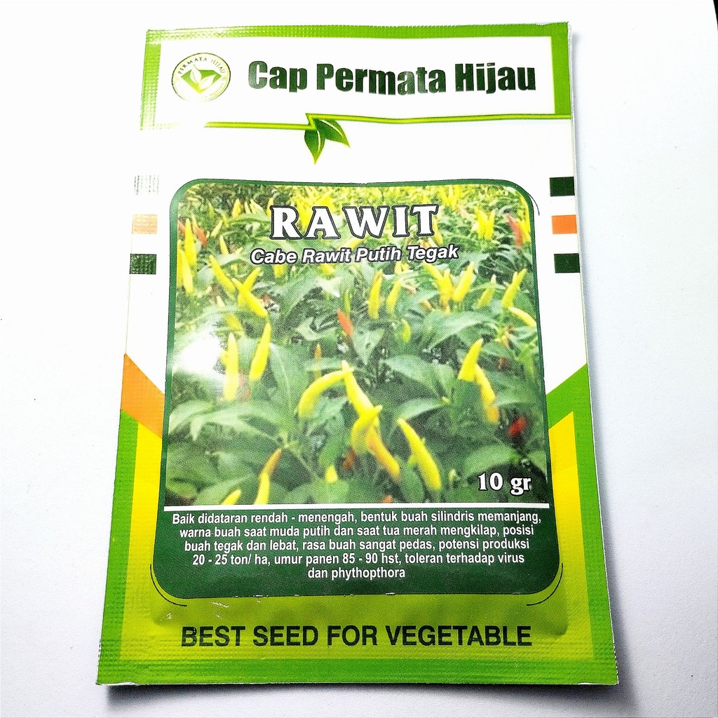 Benih Cabe Rawit Putih Tegak Varietas RAWIT 10gram Biji Bibit Cap Permata Hijau