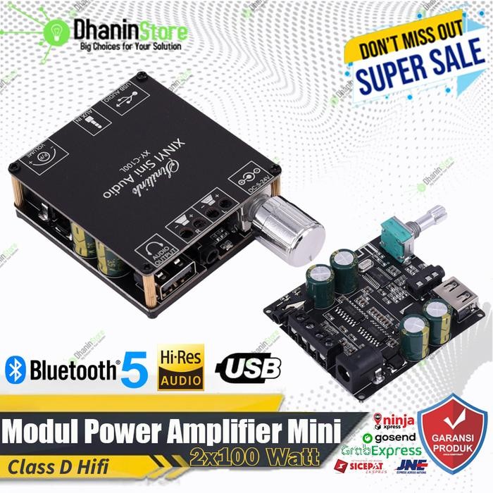 Power Kit Modul Amplifier Mini Bluetooth Rakitan Class D 200W Stereo