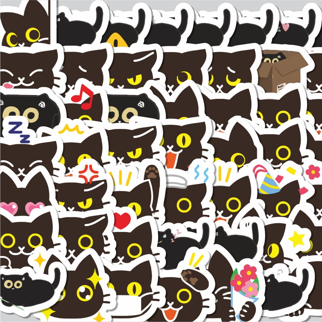 

Stiker Cutting Pack Stiker Kucing Hitam Lucu Stiker Isi 100Pcs Series Aesthetic Lucu Keren Untuk Koper Bahan Vynil