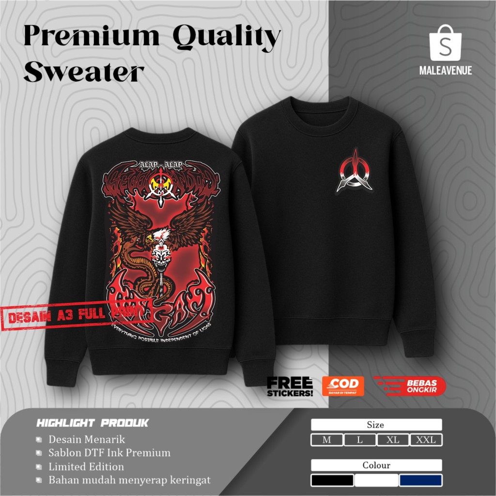 Sweater Pagar Nusa Ligas Alap Alap Segoro Kidul Motif Merah Desain Sablon Premium