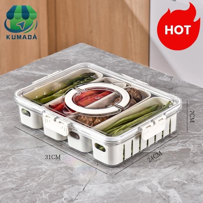 Kotak Penyimpanan Makanan Ringan Wadah Penyimpanan Makanan Bumbu Dapur Kulkas dengan Tutup Penyegel 