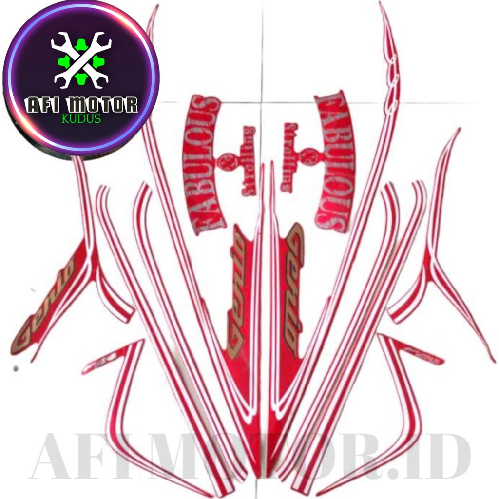 Striping Stiker Polet List Motor HONDA Genio 2020 Setiker Lis Body Bodi Full Set Merah fabulous Stan