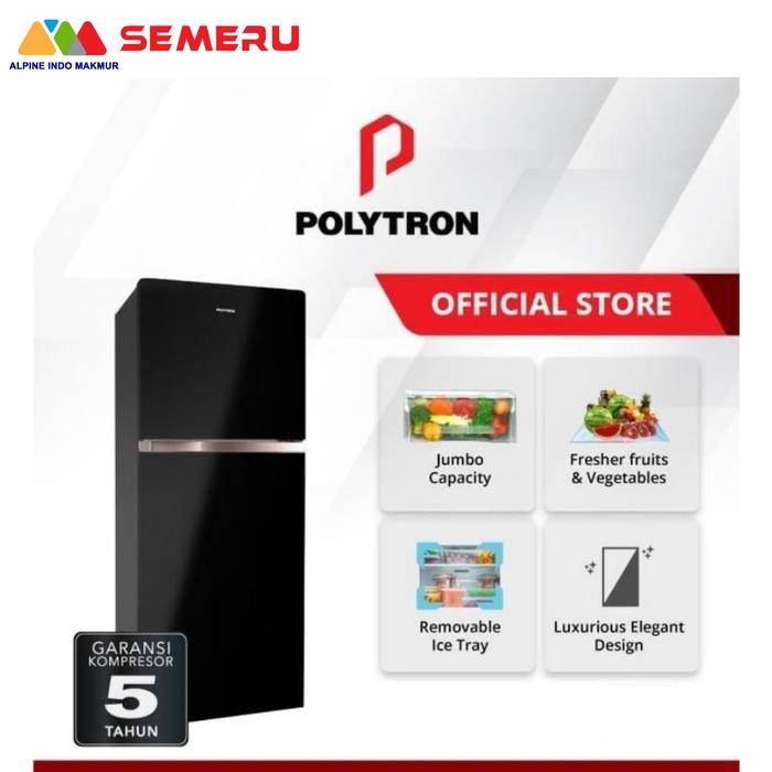 POLYTRON KULKAS 2 PINTU 220 L PRW-23 MN - PRW-23 MNX