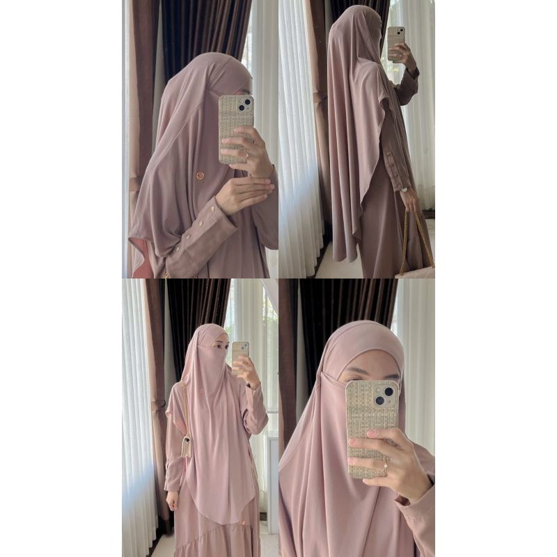 KAISYA | Khimar Jumbo Shaza - French Khimar Jersey Premium, Adem, Cadar Friendly, Cocok Haji, Umroh,