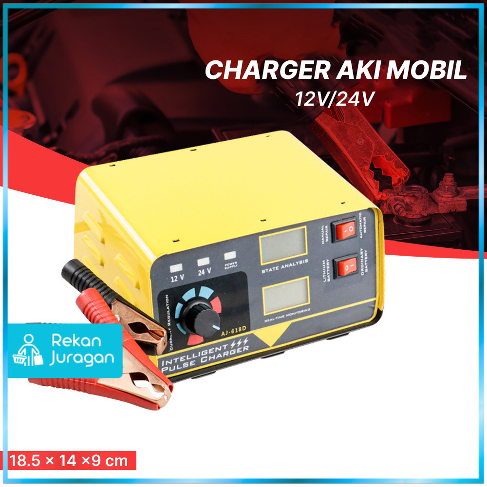 OTOHEROES Charger Aki Mobil Intelligent Battery Charger 12V/24V - AJ-618D