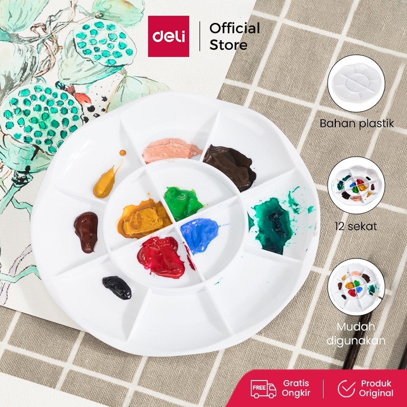 

Deli Finenolo Watercolor Pallete alat melukis / Palet Cat Air Ukuran Kecil / Besar Warna Putih 68305 68306