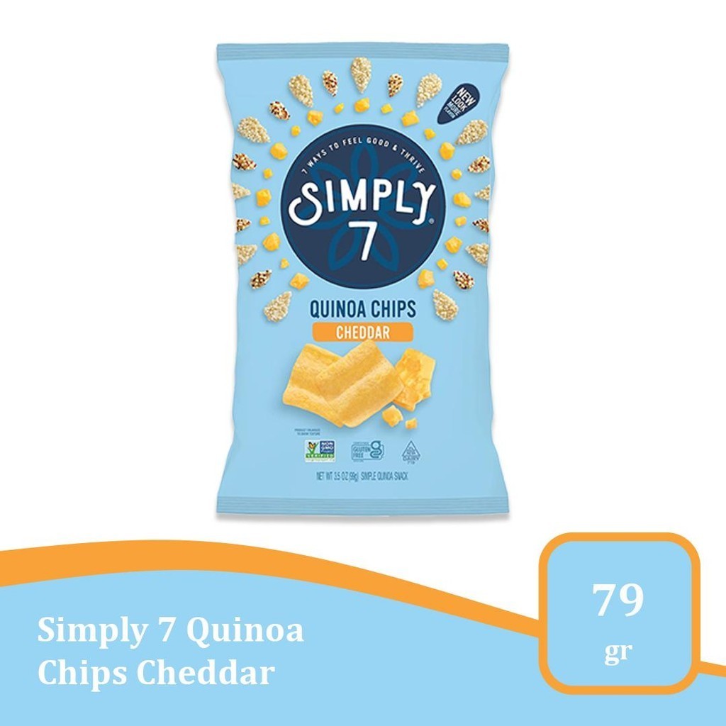 

Simply 7 Quinoa Chips Cheddar 79gr - Camilan Sehat Rasa Keju Import USA