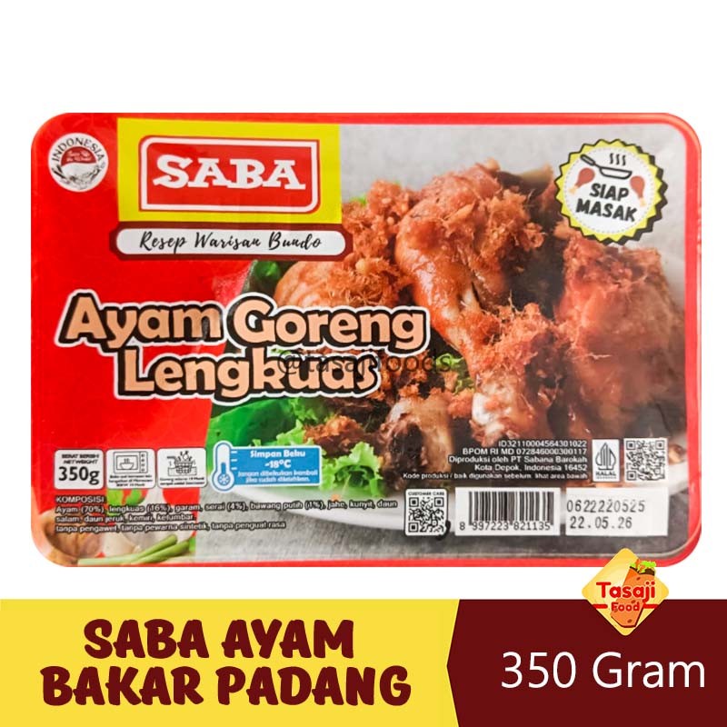

Saba Ayam Bakar Padang 350 Gram Frozen Siap Saji