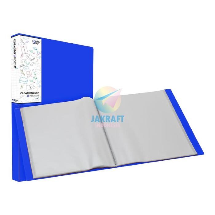 

AHHA (1 Pcs) Map Clear Holder Folio F4 FC isi 60 Display Book Hitam Black / Biru Blue / Merah Red / Hijau Green / Ungu Purple / Merah Muda Pink / Kuning Yellow / Jingga Orange Document Keeper Tebal - Biru / Blue