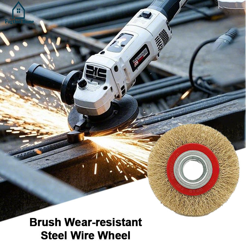 Mesin gunakan roda kawat baja datar karat pelepasan baja kuas kuas roda kawat baja tahan aus Fugthui