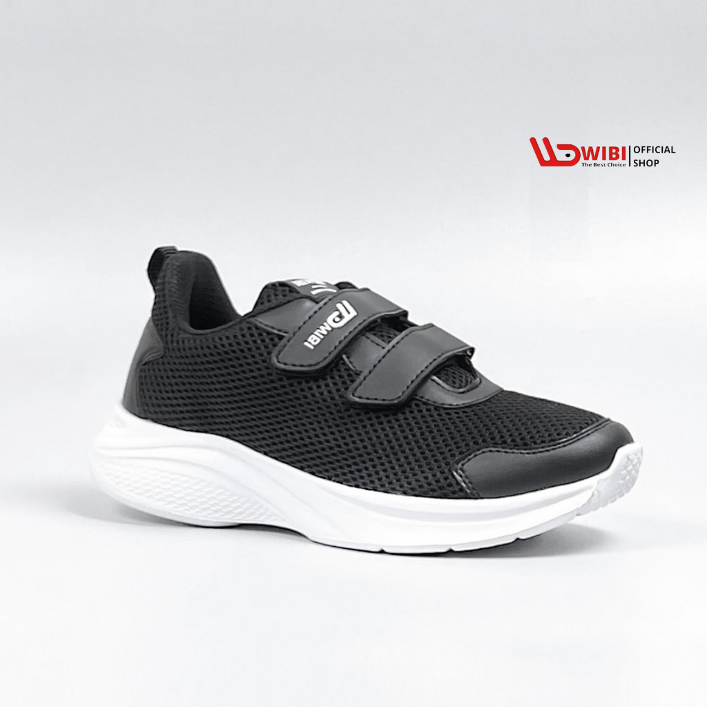Sepatu Sekolah Casual Anak Pria Wanita WIBI SP51 Hitam Putih Kekinian Original Size 35-38
