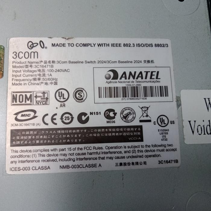 switch hub 24 port 3com base 2024