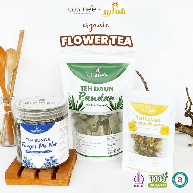

ALAMEE Teh Hijau Green Tea Daun Jati Cina Chamomile Bunga Flower Tea Senna Leaf Earl Grey Organik naturalsupply madinah