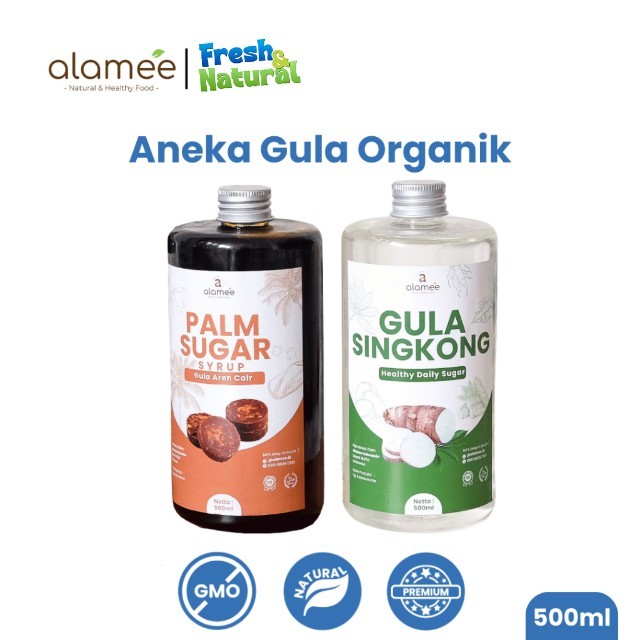 

ALAMEE Gula Aren Cair Singkong Ketela Palm Sugar Cair Organic Organik Pure Murni Sirup Pemanis 500ml fresh and natural