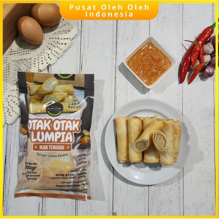 

Lumpia Otak Otak Ikan Tenggiri Daun Frozen Bakar Merk Mamaze enak