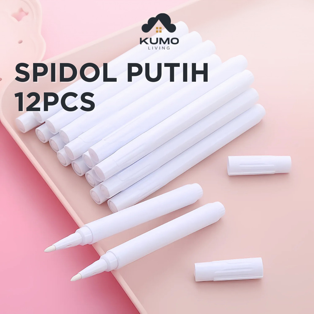 

Spidol Warna Putih 12pcs Non Permanen Whiteboard Marker Kaca Akrilik Bisa Dihapus