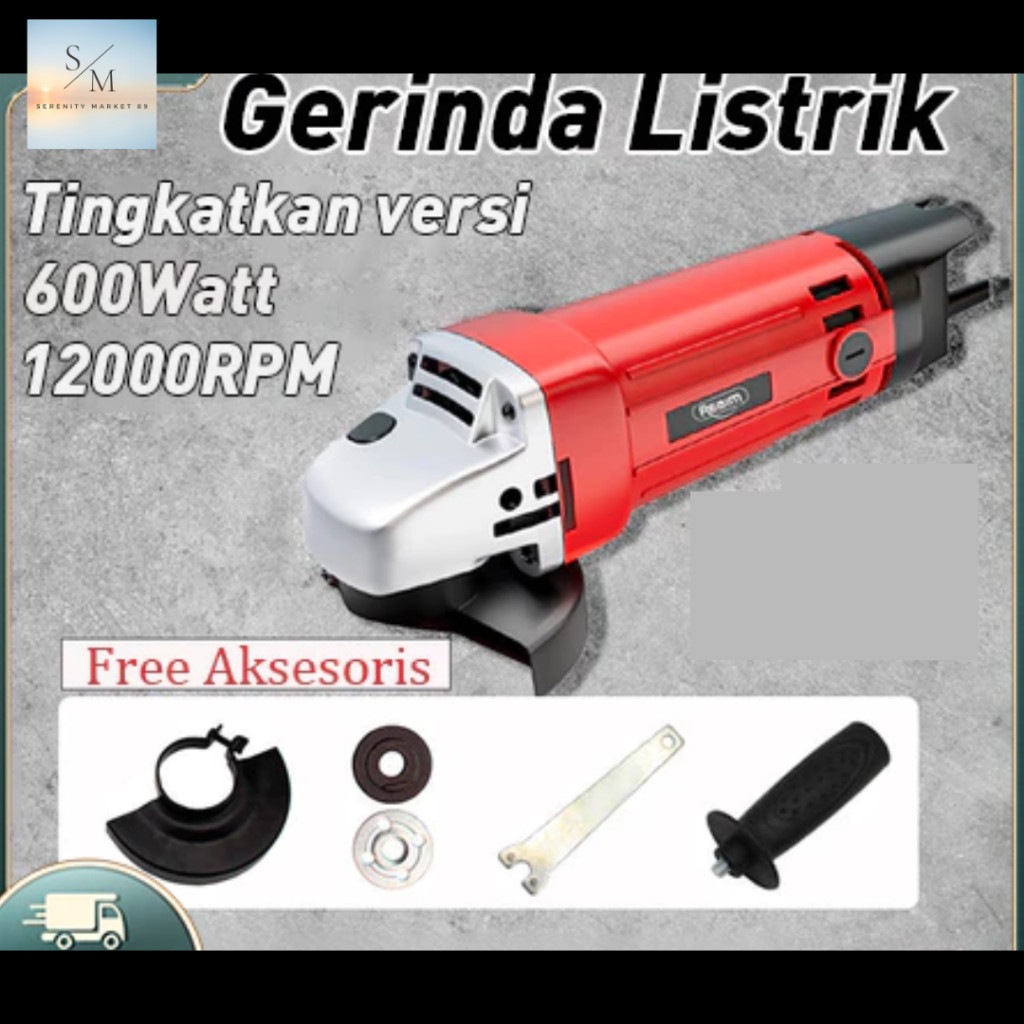 Reaim Mesin Gerinda berkualitas Mesin Gerinda Tangan / Gerinda Listrik Angle Grinder Poles / Piringa