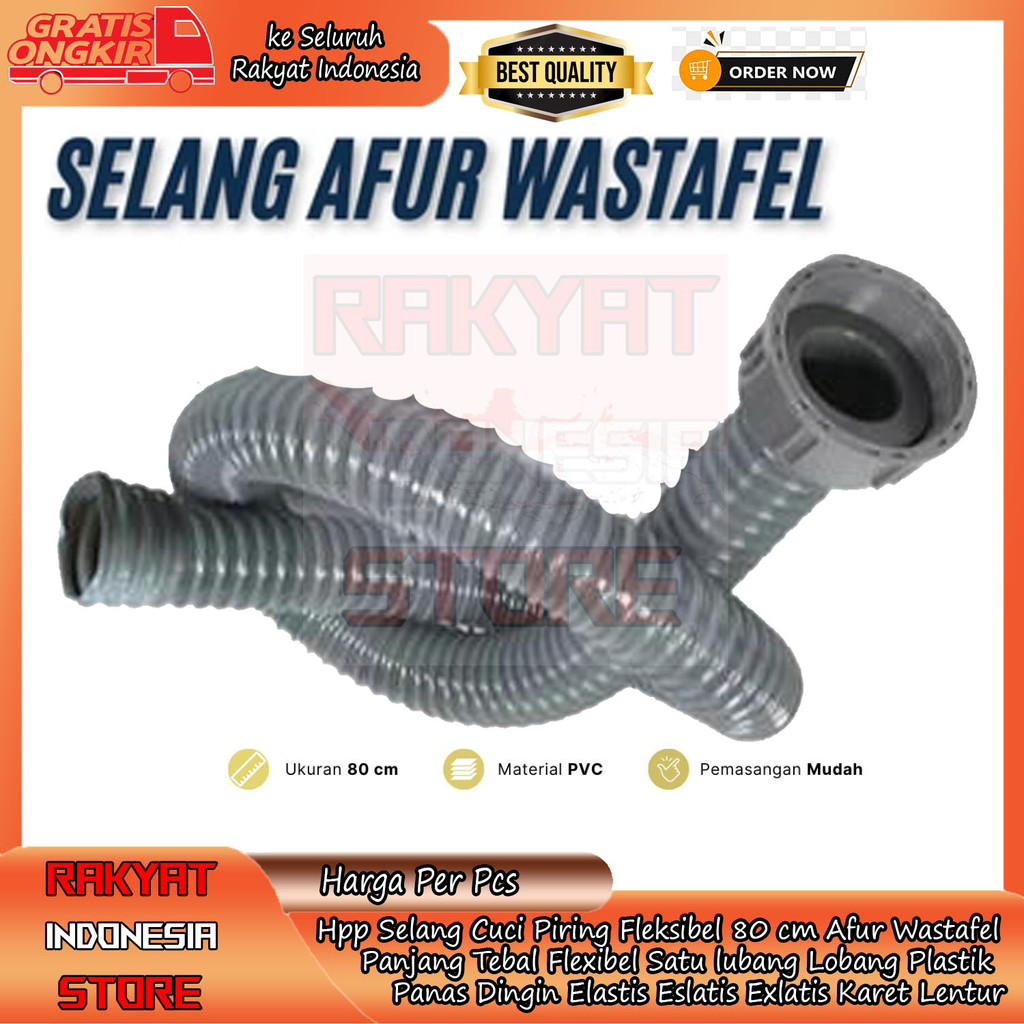 Hpp Selang Bak Cuci Piring Tangan Fleksibel 80 Cm Pembuangan Air Sink Afur Wastafel Panjang Tebal Fl
