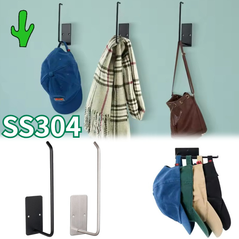 Cantolan Topi Dinding Stainless 304 Gantungan Topi Dinding Tempel Display Rak Topi Dinding Rak Gantu