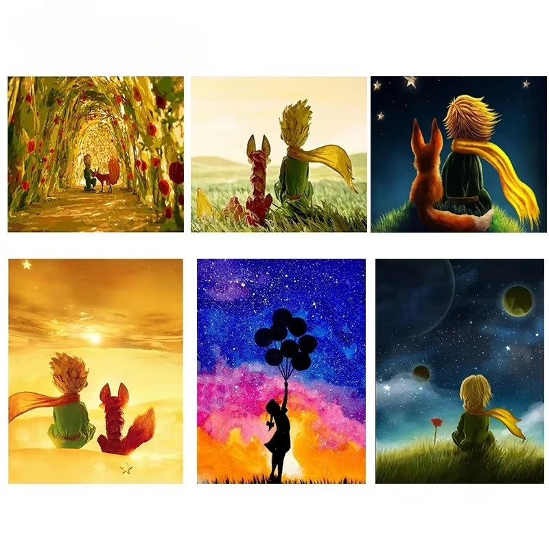 

MINISO Oil Painting By Number Cartoon Little Prince Home Decoration Painting Wall Bedroom Room Decor Gift Frameelss