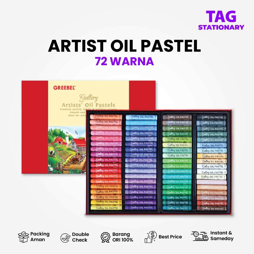 

GREEBEL Crayon Krayon Artist 72 Warna / Artist Oil Pastel 72 / Crayon Greebel / Timur Agung