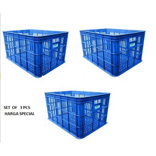 

Keranjang Industri / Keranjang SERBAGUNA KIMPLAST 40 LITER KRAT PIRING ( SET OF 3) - Hitam [SALE]