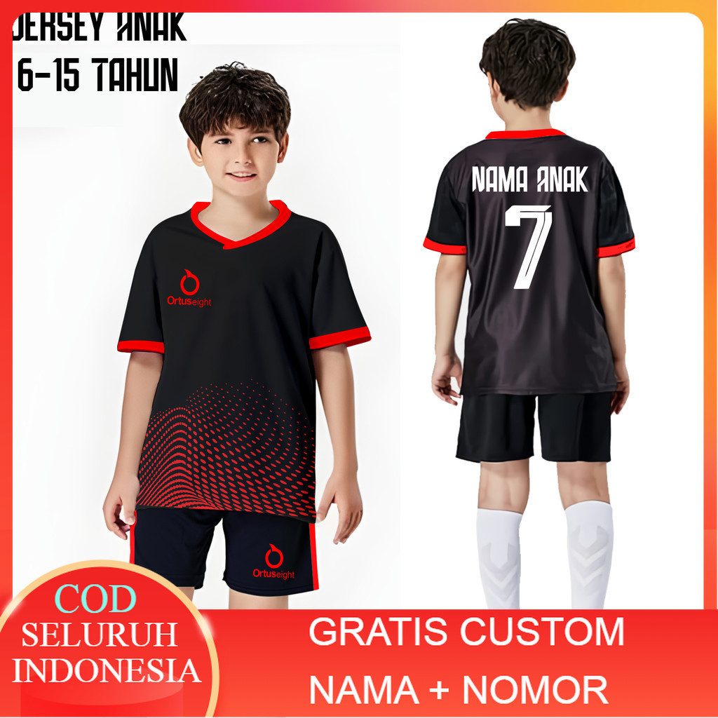 PASANG NAMA DAN NOMOR PUNGGGUNG Baju Bola 5-15 Tahun Jersey Futsal Custom Jersey Bola jersey volly B