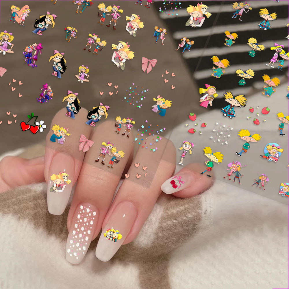 

Hey Arnold Helga Cute Stickers 1PCS New 3D Adhesive Nail Art Sticker Cartoon Nail Art Decal Sticker Nail Parts Manicure