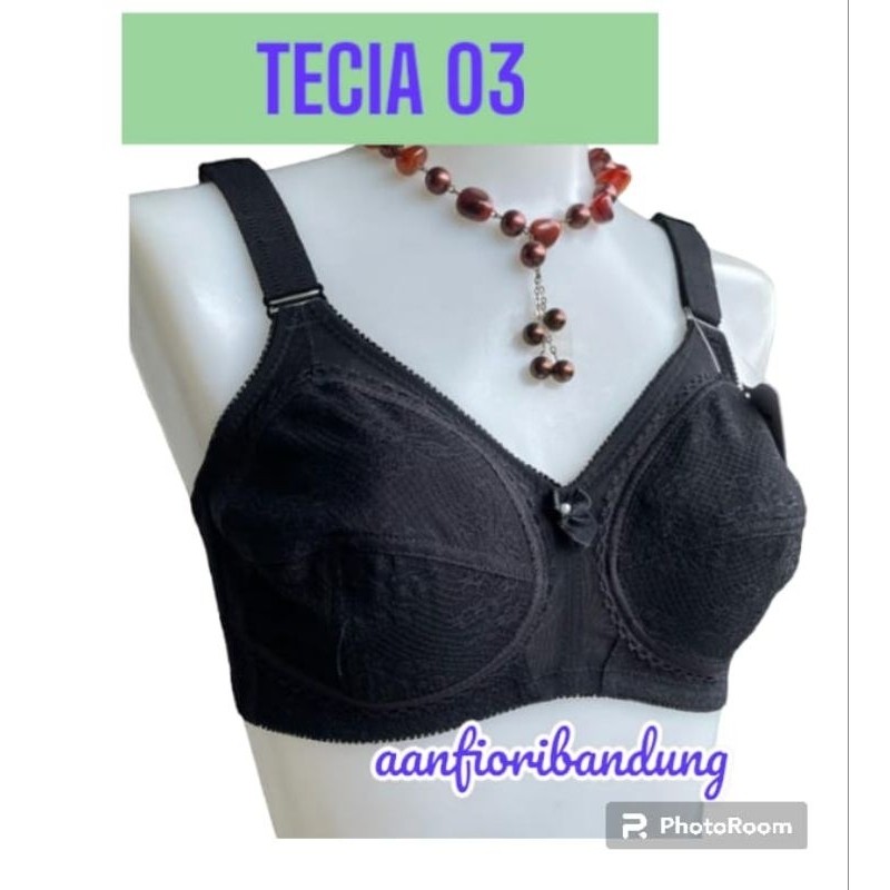 FIORI Bra TECIA Ver 03 BLACK | Bra Tanpa Kawat Tanpa Busa Kait 2 Payudara Sedang Besar