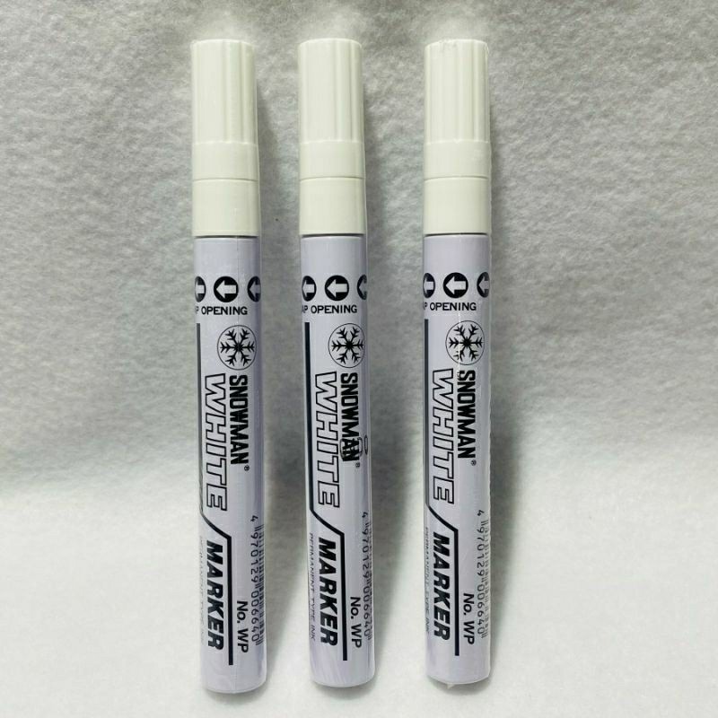 

spidol putih medium tip WP-12 (1pack) / paint marker snowman / silver / gold gp-12 / hitam cp-12