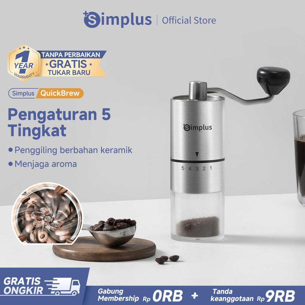 Simplus Penggiling Biji Kopi Manual 20g Coffee Grinder Handheld Manual Baja Tahan Karat