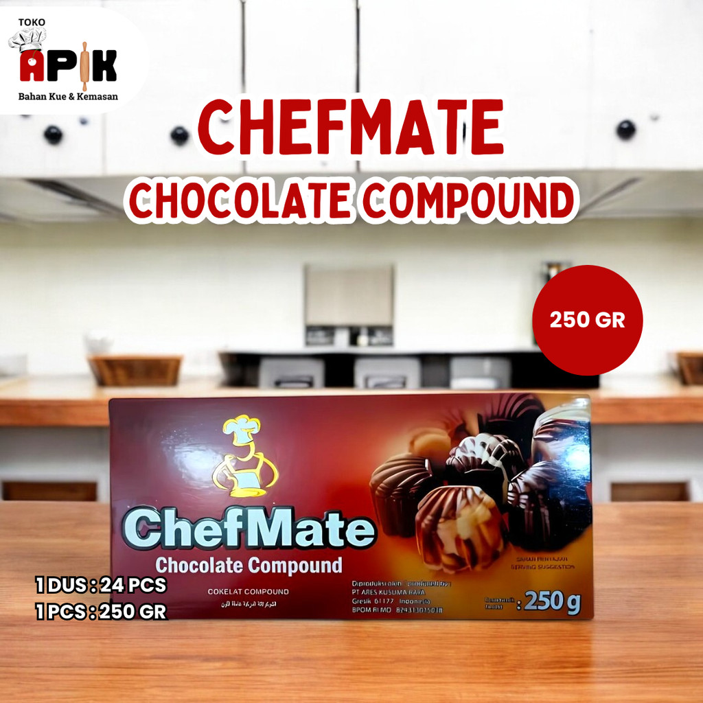 

Chefmate Chocolate Compound 250 500 gr / Coklat Blok Padat / Dark Choco / Cokelat Hitam
