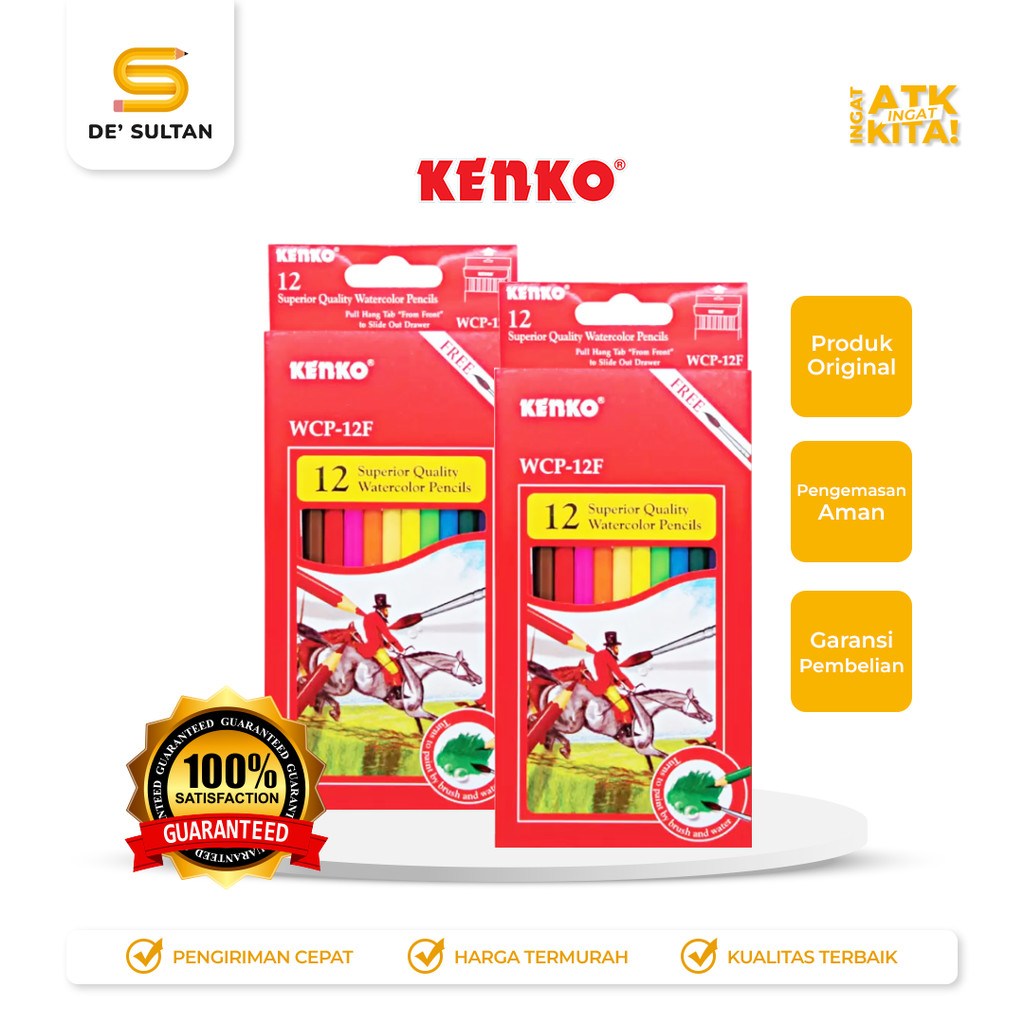 

KENKO 12 PENSIL WARNA AIR/ WATER COLOR PENCIL WCP-12F (1SET)