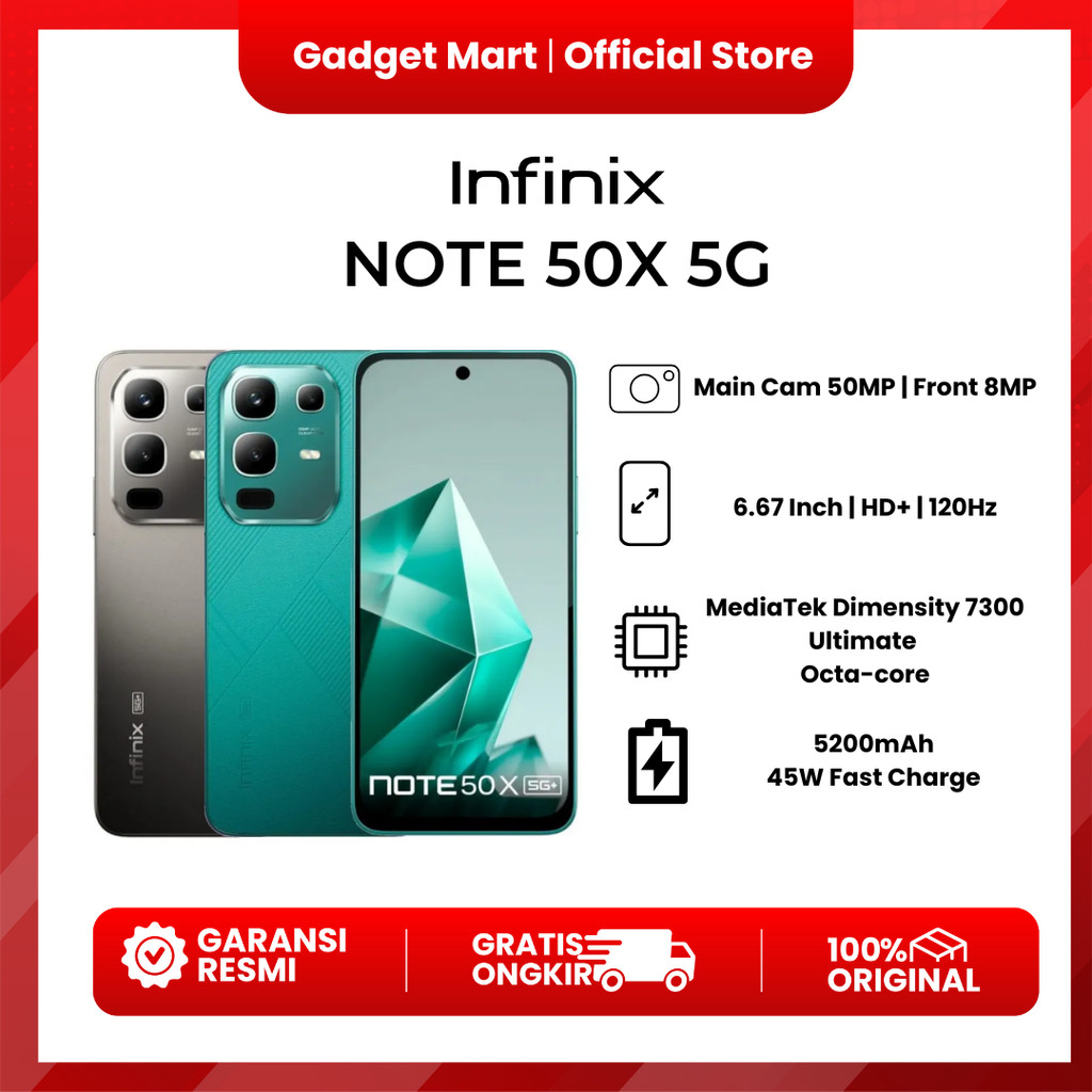 INFINIX Note 50X 5G 8/256GB - GARANSI RESMI