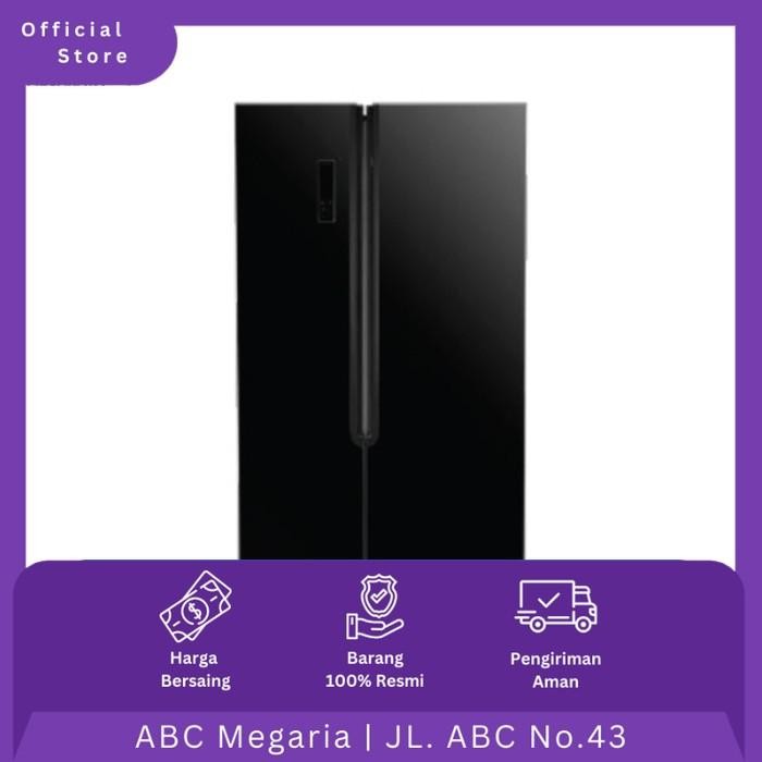 Gea Kulkas Side by Side G2D472 / G2D-472 472L 2 Pintu Black