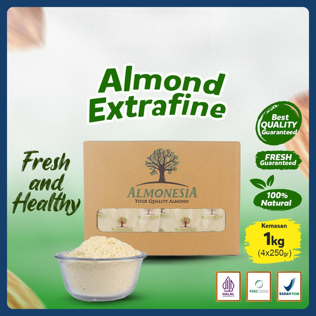 

Almonesia - Almond Extrafine 1 Kg | 4 x 250gr (Tepung Almond/ Almond Powder/ Almond Bubuk)