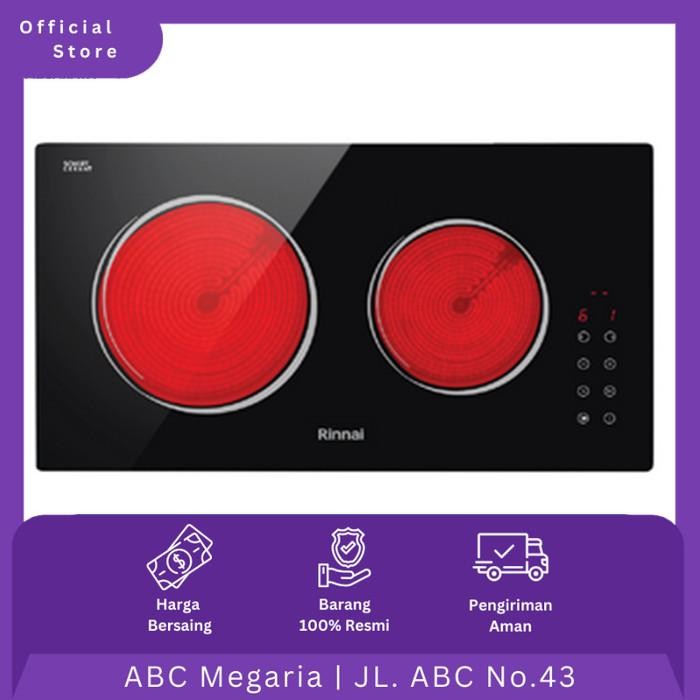Rinnai Kompor Tanam Listrik 2 Tungku RB5022ECB / RB5022E-CB 52cm