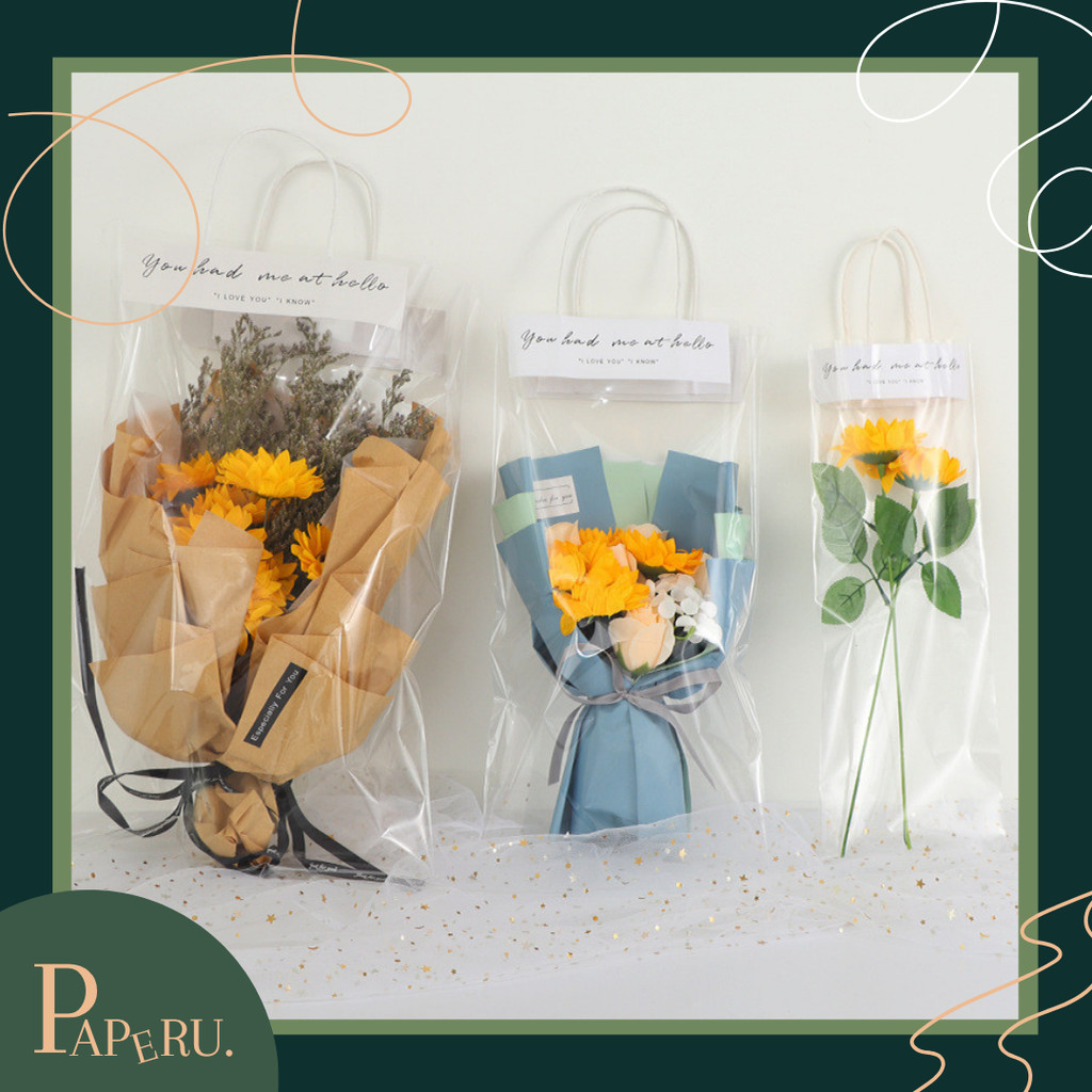 

[PAPERU] Flower Bouquet Plastic Bag Kantong Bunga Transparan Kantong Plastik Buket