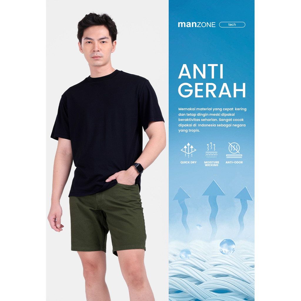 MANZONE - Kaos Lengan Pendek Pria Lingard 6 Relaxed Fit - Black