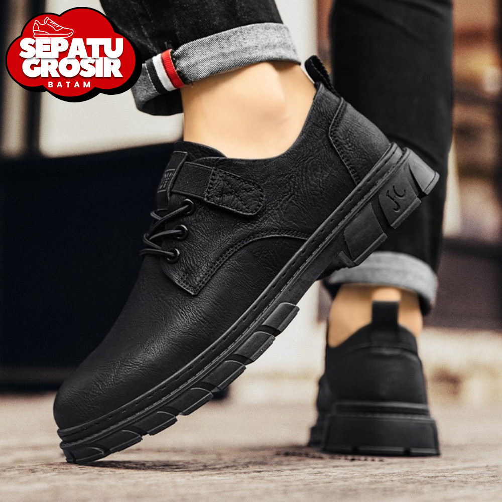 Sepatu Grosir Batam S087 Sepatu Pantofel Pria Sepatu Formal Sepatu Kerja Hitam Pria