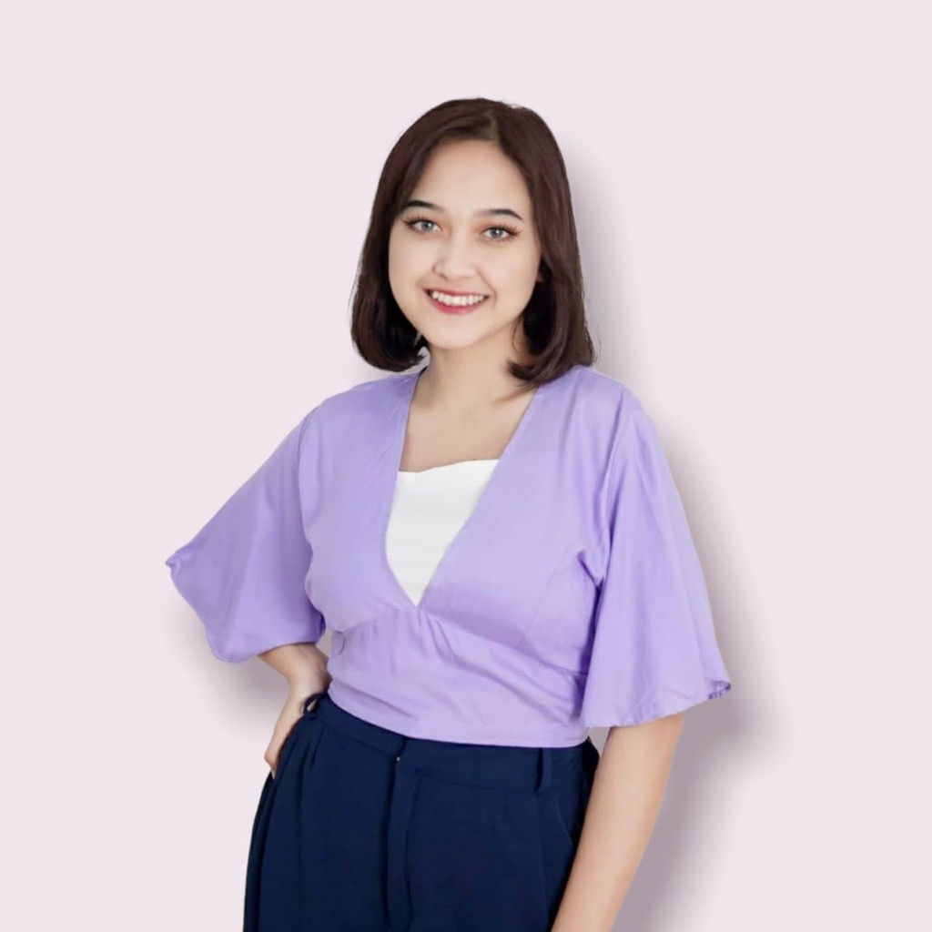 YDO TBM PEVITA RAYON DIAMOND CROP BLOUSE