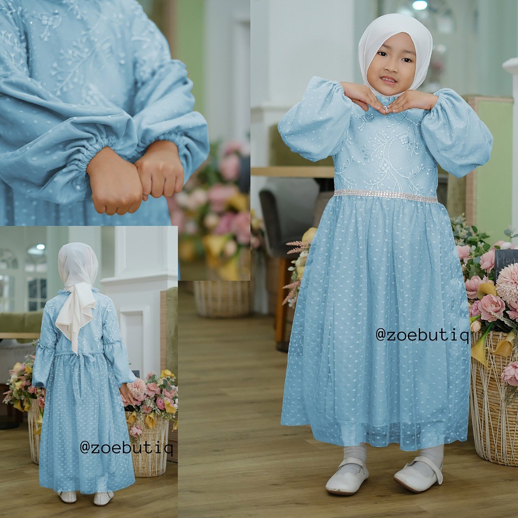 WADAindashopZoe.butiq zoe77 kinan kid - Gamis anak perempuan tanggung lebaran 2024 model gamis terba