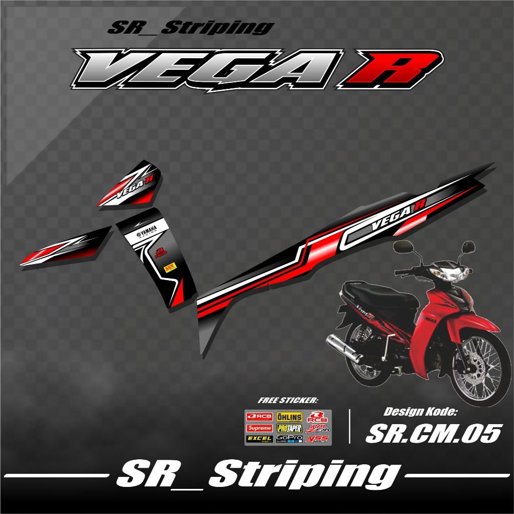 Striping Sticker Vega R New Variasi Stiker Vega R New / Variasi Yamaha Vega R New